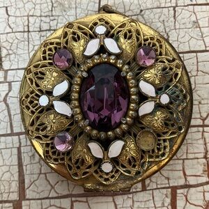 Edwardian brass filigree locket/pendant